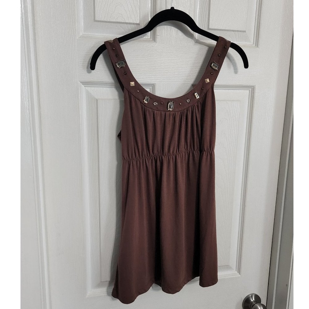 Jeweled swing tank top